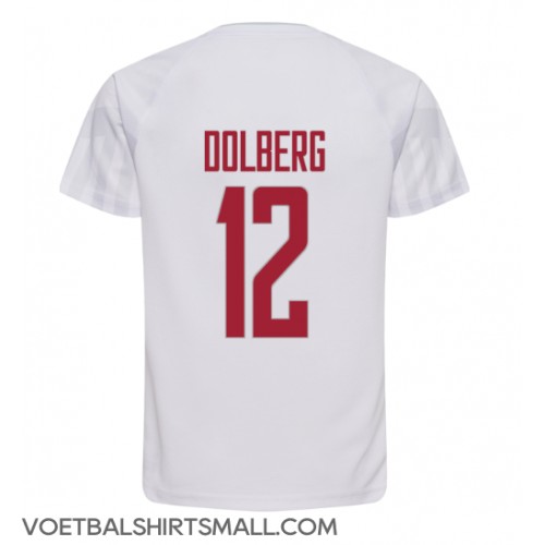 Denemarken Kasper Dolberg #12 Voetbalkleding Uitshirt WK 2022 Korte Mouwen